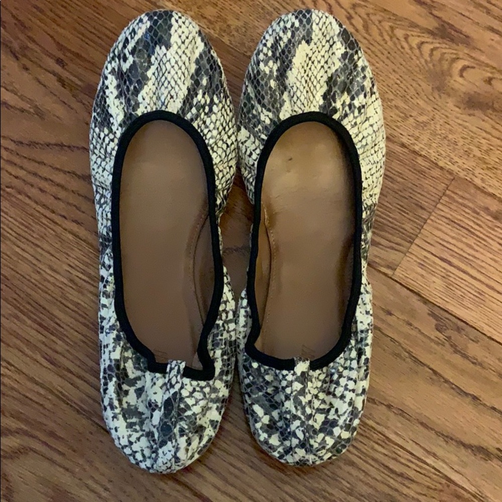 J crew snake skin flats